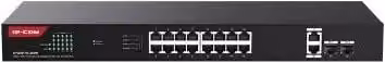 Switch IP-COM G1120P-16-250W Cloud Managed con 18 porte Gigabit Base-T, 2 porte SFP e PoE Budget Totale 230W, Nero – 1