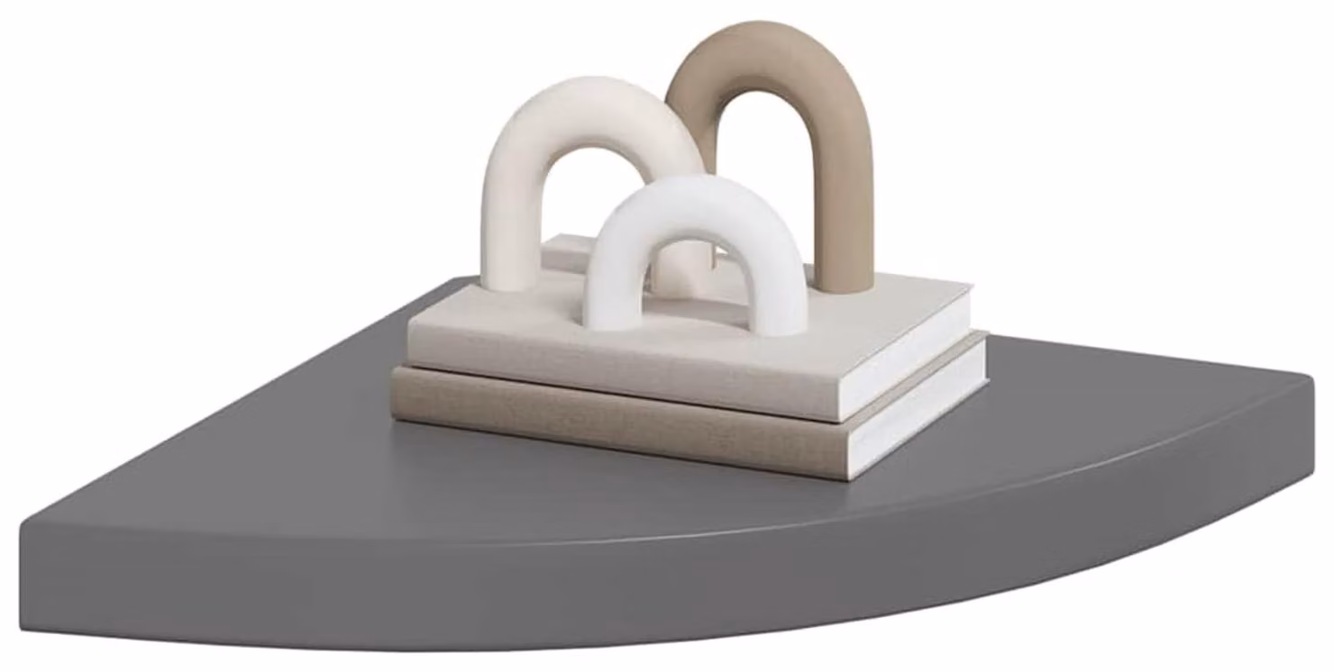 Set di 2 mensole angolari sospese, finitura grigio lucido