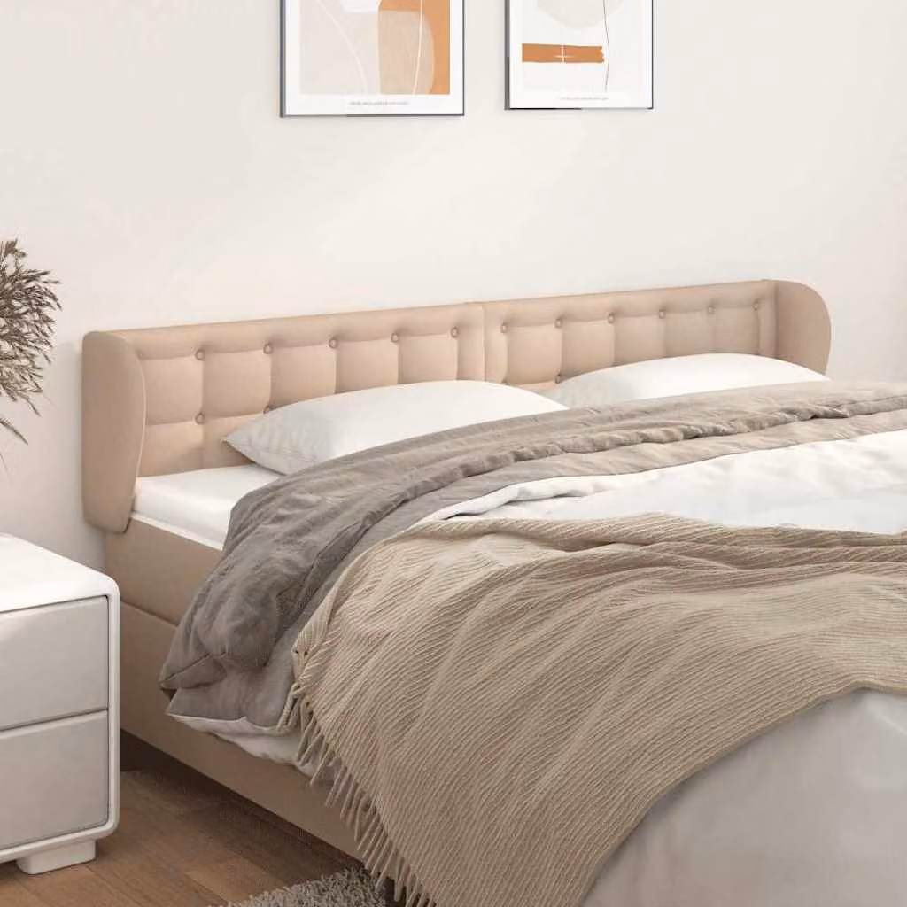 Testiera ad orecchio vidaXL in similpelle color cappuccino, L: 203 cm, P: 23 cm, H: 78-88 cm