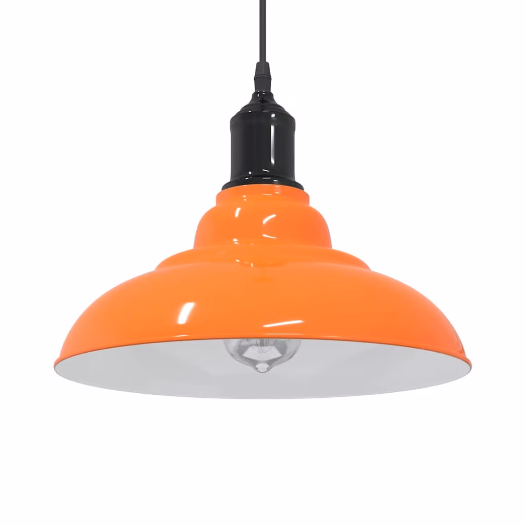 Lampada a sospensione regolabile vidaXL in metallo arancione con attacco E27 Ø31 cm