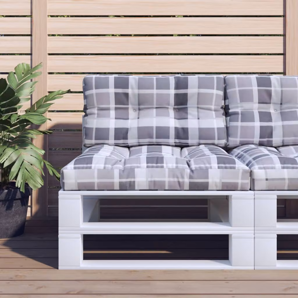 Cuscino per Pallet vidaXL Grigio in Poliestere, L 70 cm x P 40 cm x H 12 cm