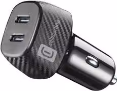 Caricabatteria da auto Cellular Line Multipower DUO 40W con USB Type-C, Nero