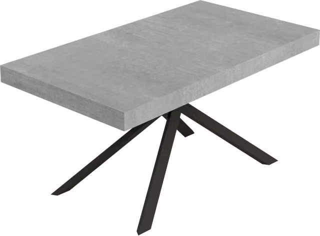 Tavolo Allungabile Moderno Giordanoshop Niket con Piano in Composito Grigio e Gambe in Metallo Antracite L: 160-264 cm, P: 90 cm, H: 74 cm – 1
