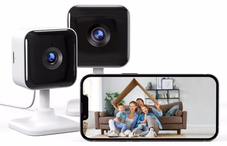 Telecamera di sicurezza Wi-Fi per interni, confezione da 2, risoluzione 1080P e visione notturna