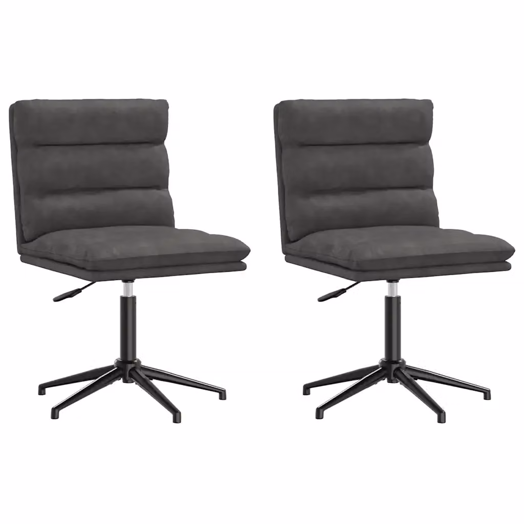 Set di 2 sedie da pranzo girevoli vidaXL in similpelle nera con finitura opaca per cucina e soggiorno – 2