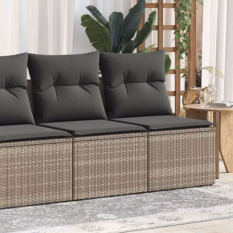Maison Exclusive - Set Divano Giardino 2 pz con Cuscini Grigio Polyrattan Acacia