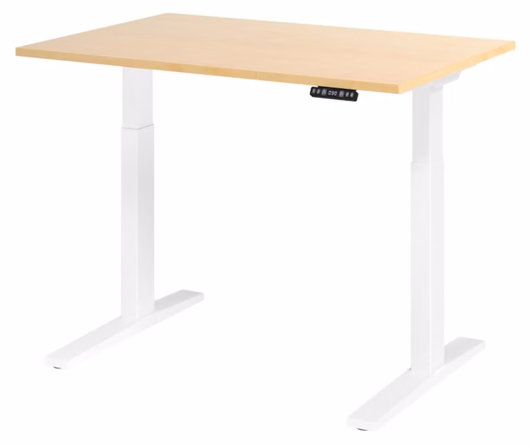 Scrivania elettrica bümö XMKA - Decorazione: acero, dimensioni: 120 x 80 cm, struttura: bianco