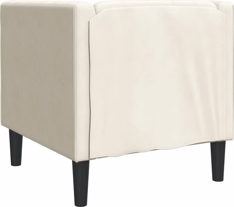 Poltrona Chesterfield Crema in Velluto