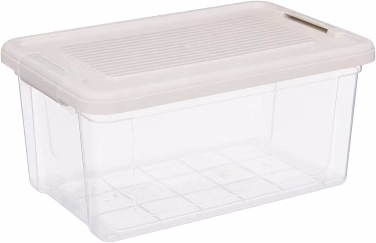 Contenitore in plastica da 9 litri, set da 3, impilabile, per l'organizzazione