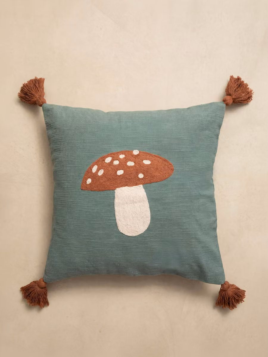 Cuscino Mush Kenay Home con fodera lavabile in cotone, fantasia grafica blu e verde, 45 x 45 cm – 2