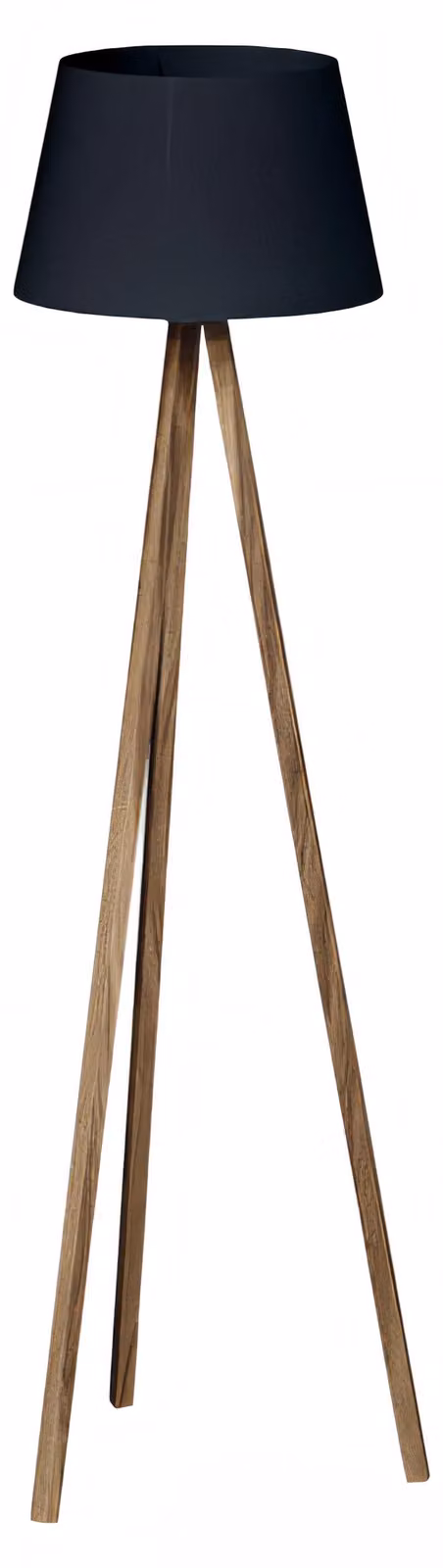 Elegante schwarze Stehlampe aus Holz im modernen Design