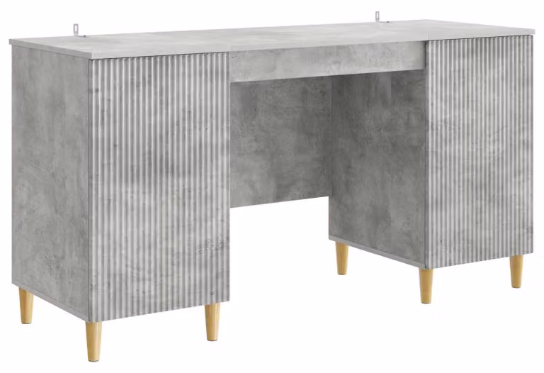 Scrivania con lo scaffale Grigio Cemento 142,5 x 50 x 75 cm