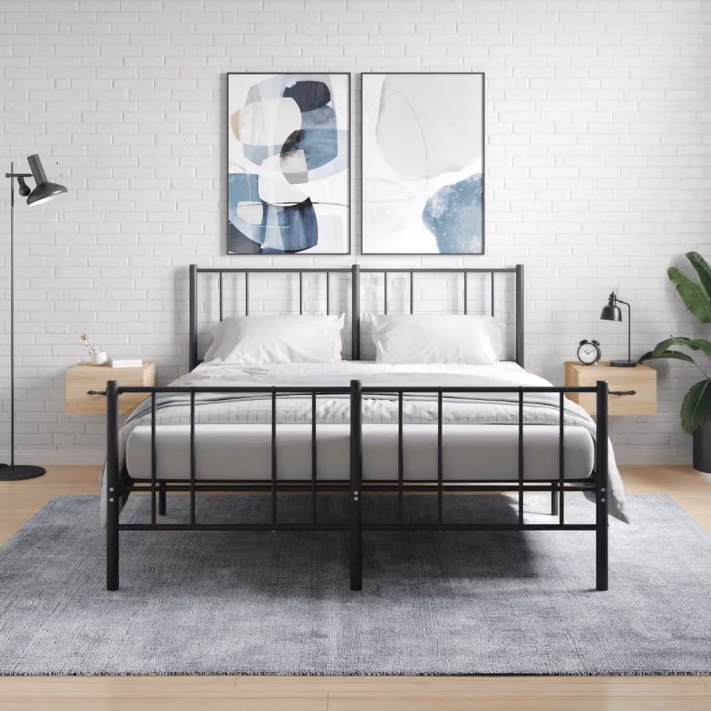 Set di 2 comodini da muro vidaXL in legno Rovere Sonoma, L 35 x P 35 x H 20 cm