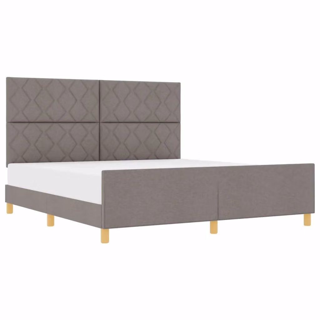 Letto con testiera Talpa vidaXL in tessuto beige o grigio, L: 180 cm, P: 200 cm, H: 128 cm – 2