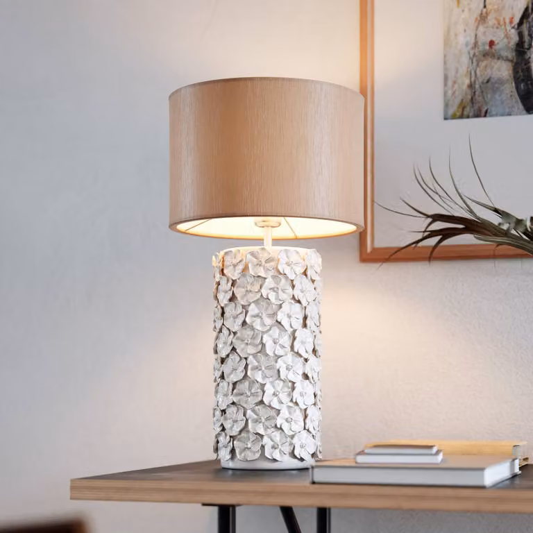 By Rydéns Lampada da tavolo Fiore, Crema / Ambra, Soggiorno / Sala da pranzo, Ceramica, Lampada da tavolo