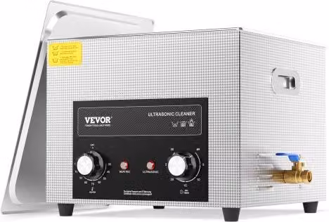 Pulitore ad Ultrasuoni VEVOR da 15L con Timer e Funzione Riscaldante, Macchina Digitale a Cavitazione Sonica da 360 W in Acciaio Inox Color Argento per Orologi, Occhiali, Monete e Utensili Metallici, L/P/H: 42,5 x 32,5 x 35,5 cm