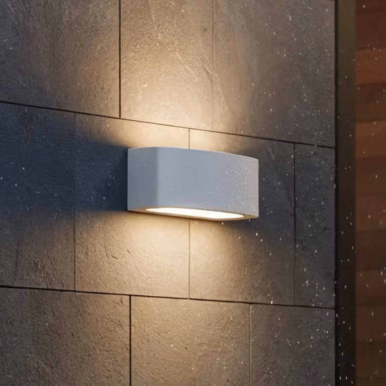 IDEAL LUX Applique da esterni Andromeda, dimmerabile, Alluminio / Grigio / Zincato, Bagno, Alluminio, Moderno, Applique da esterni