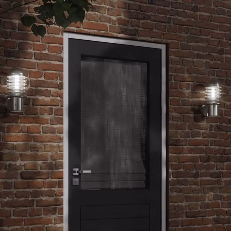 Set di 2 applique da esterno vidaXL in acciaio inossidabile argento con design moderno a cilindro e illuminazione up/down, protezione IP44