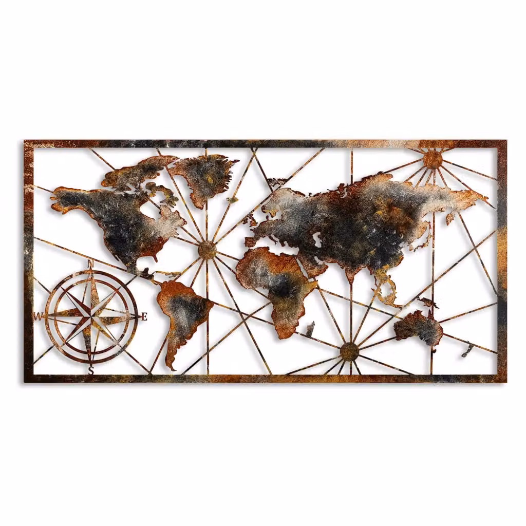 Quadro Moderno Astratto Mosafaha in Metallo Multicolore L: 120 cm, H: 60 cm – 2