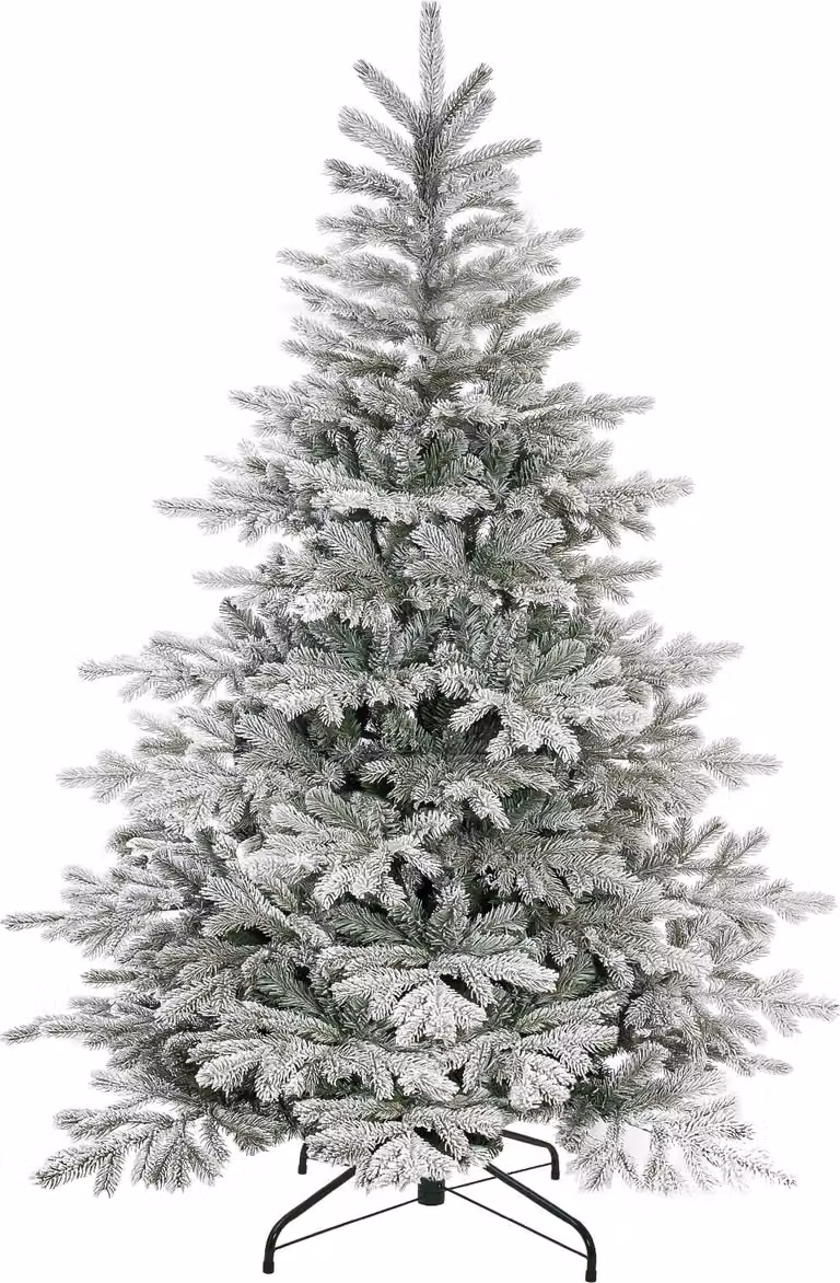 YORBAY Albero di Natale artificiale 210 cm Albero di Natale artificiale con neve, supporto in metallo
