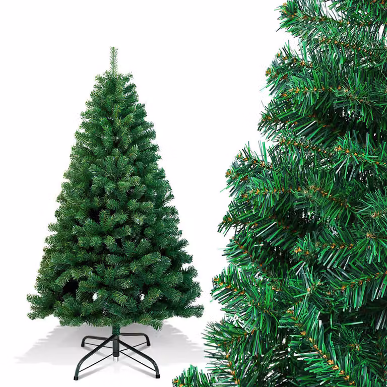 Jopassy Albero di Natale artificiale 150 cm Albero di Natale artificiale con supporto per albero Decorazione natalizia Verde PVC