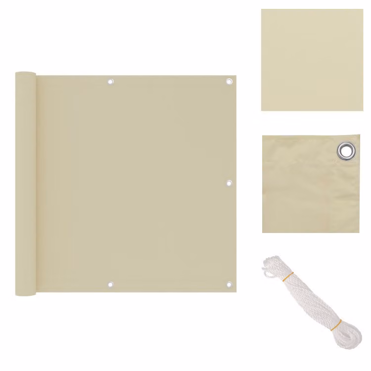 vidaXL Schermo privacy per balcone crema 90x500 cm Tessuto Oxford - Ombrelloni e tende da sole