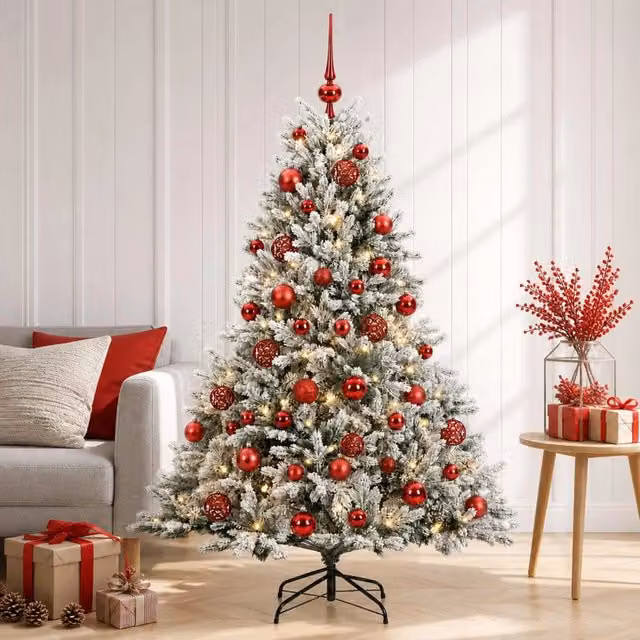 Albero di Natale artificiale con palline 150 cm 150 LED 3465850