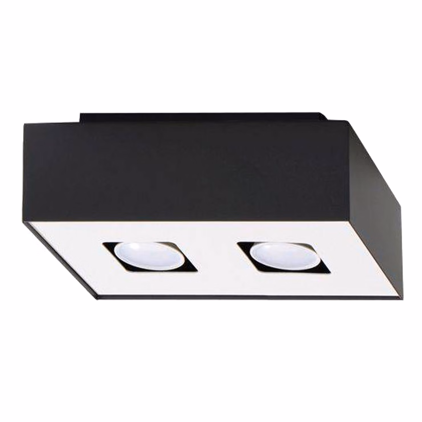 Lampada da soffitto MONO 2 nero 2xGU10 10W acciaio 11x14x24cm Sollux Lighting