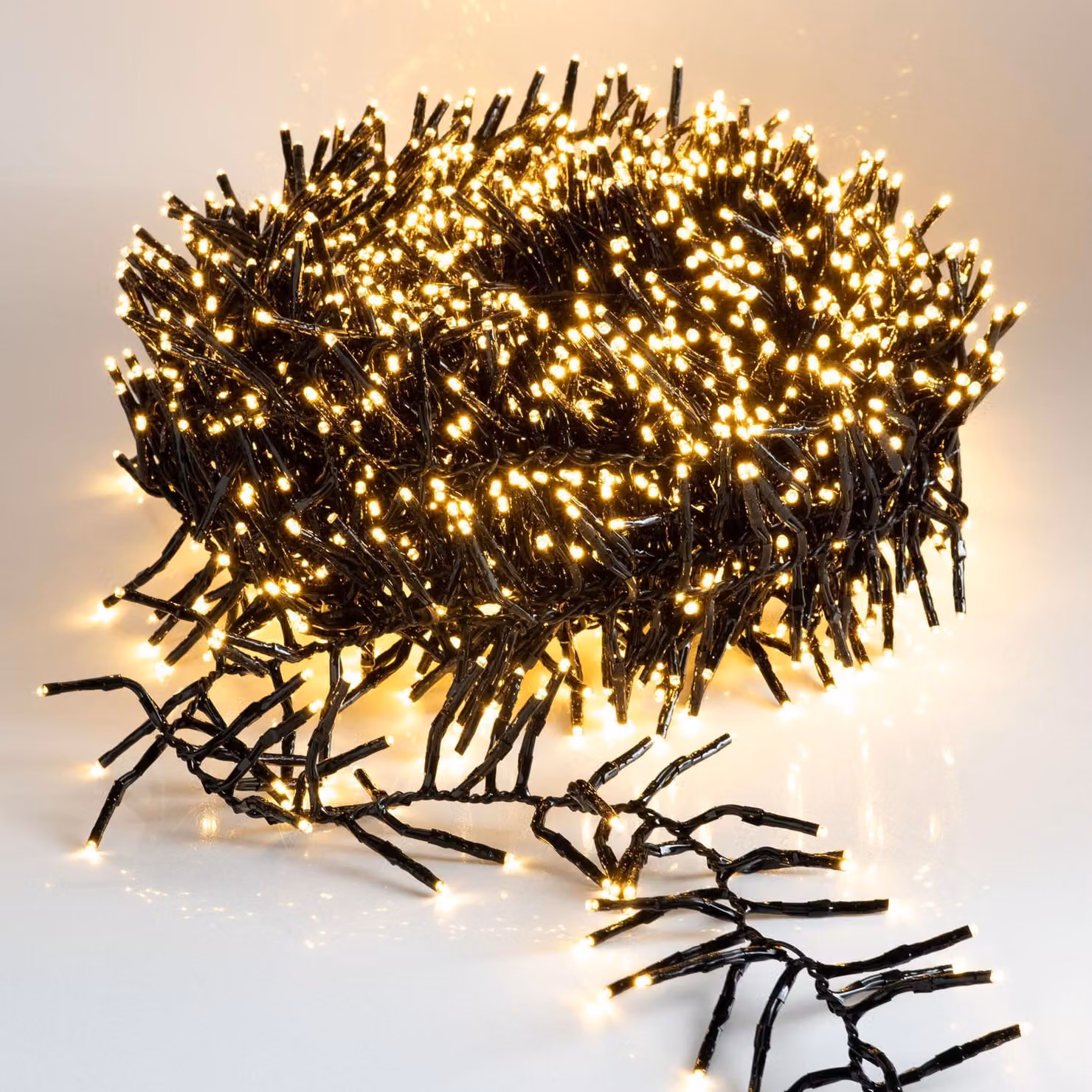 Catena luminosa a forma di ciuffo, luce bianco caldo - 14,5 m / 2016 LED - Decorazione natalizia a forma di albero, con controller e chip di memoria - adatta per interni ed esterni