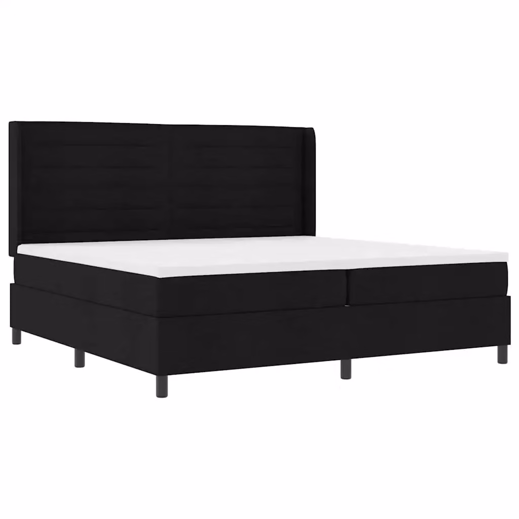 Letto moderno vidaXL con materasso a molle insacchettate e illuminazione LED sottostante, colore nero, L/P/H: 200 x 200 x 28 cm – 2