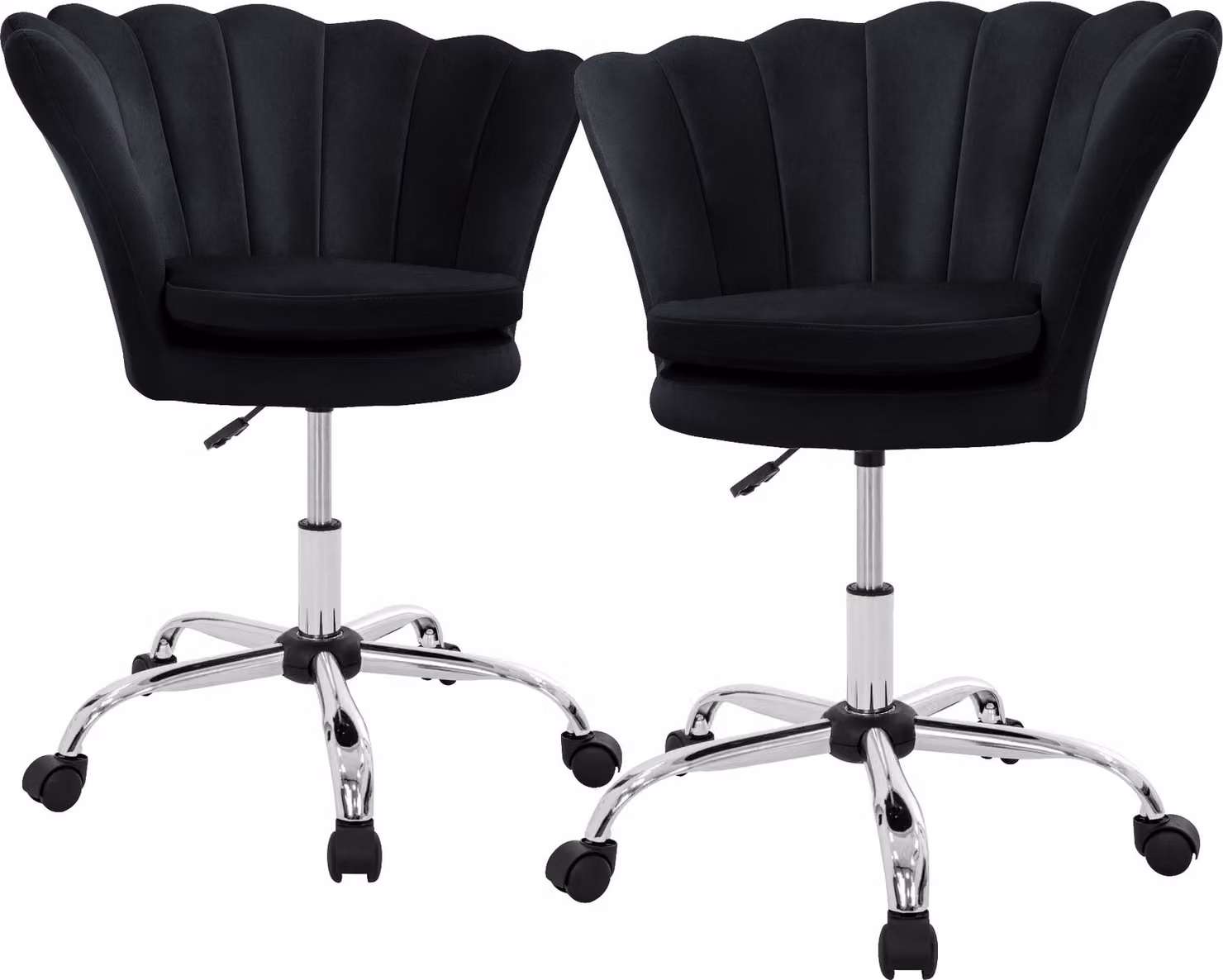 ML-Design set di 2 sedie da ufficio Sedia da scrivania girevole a 360° con schienale, sedia a guscio imbottita, 5 rotelle