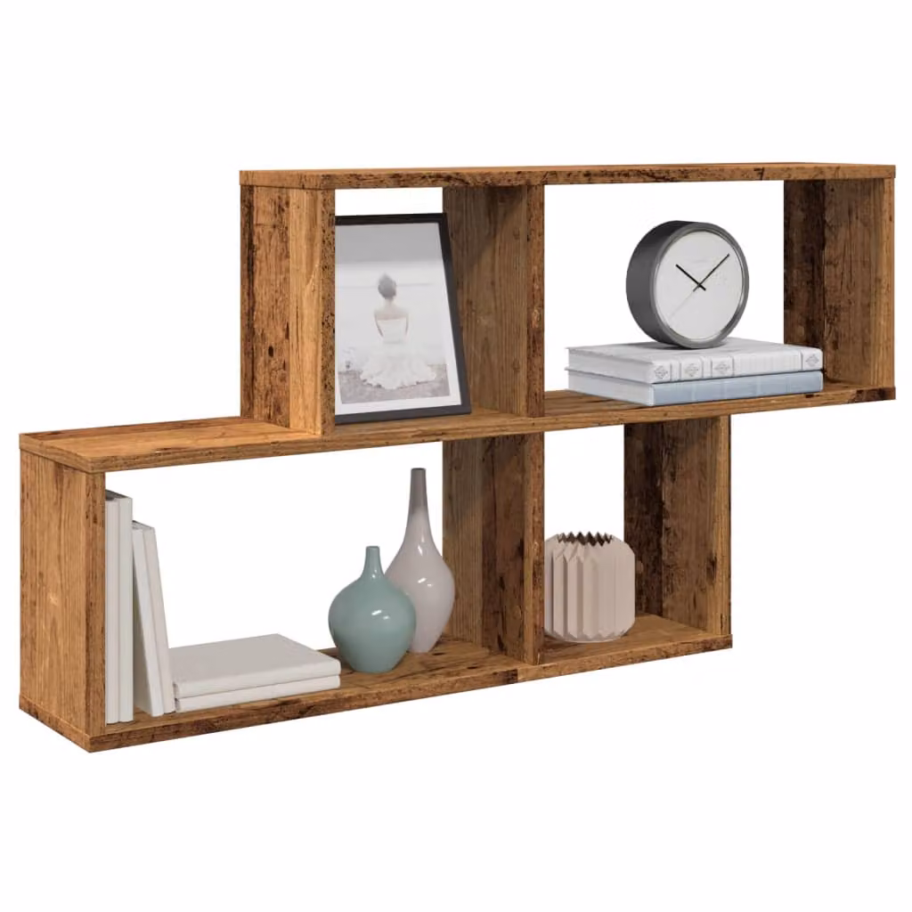 Scaffale a Parete vidaXL in MDF Stile Rustico Marrone L: 100 cm, P: 18 cm, H: 53 cm