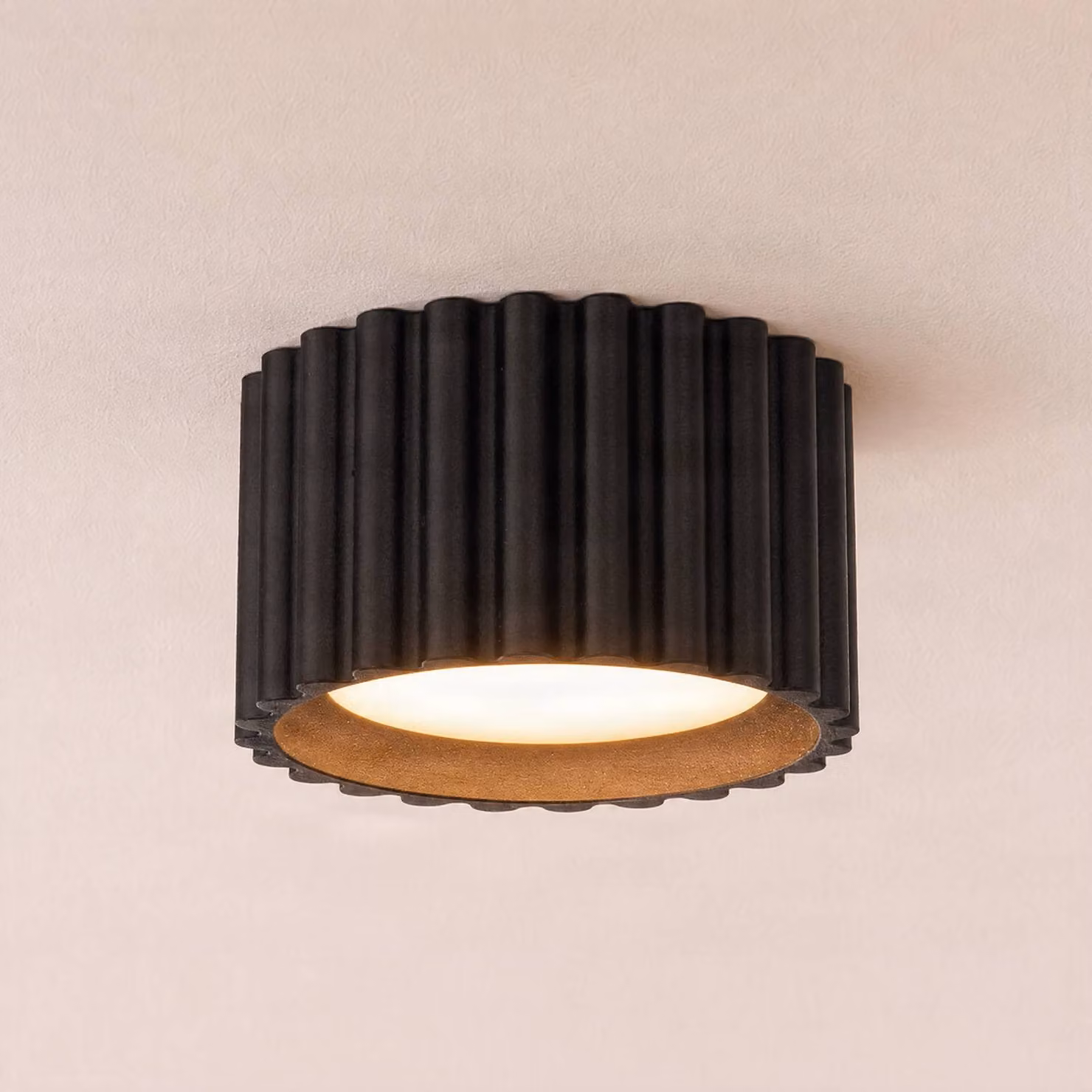 Plafoniera soffitto Aura 1 SOLLUX LIGHTING, dimmerabile, Nero, Corridoio, Alluminio, Moderno, Plafoniera