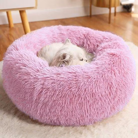 Cuccia morbida e lavabile in peluche, rosa, antiscivolo, per gatti e cani di piccola taglia