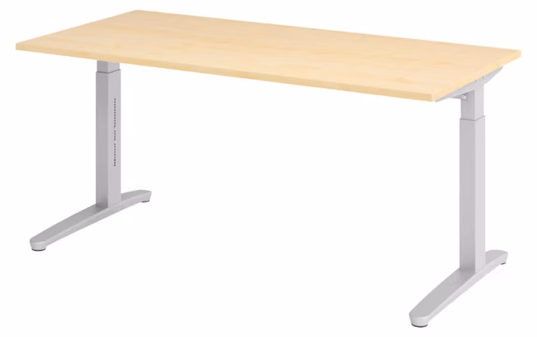 Scrivania bümö Serie XB - Decorazione: acero, struttura: argento, dimensioni: 160 x 80 cm