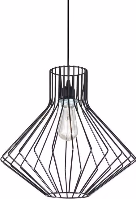 Sospensione Industrial-Minimal Ampolla-4 Metallo Nero 1 Luce E27