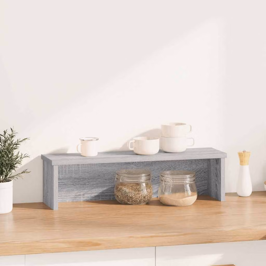 vidaXL Scaffale da Cucina Impilabile Grigio Sonoma 50x15x16 cm