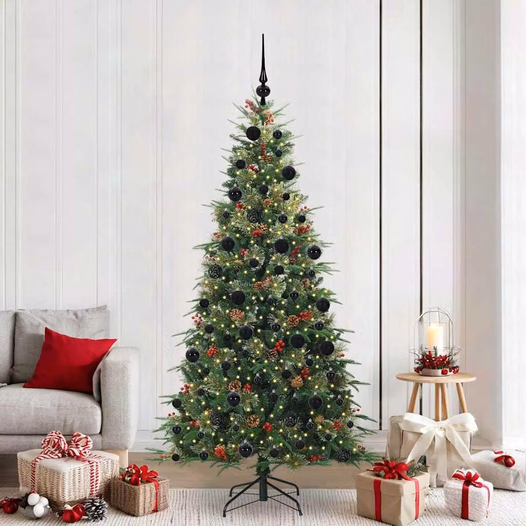 Maison Exclusive - Albero di Natale artificiale pieghevole, verde, 210 cm, realizzato in PE e PVC