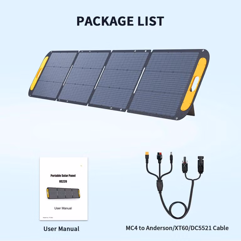 Pannello solare - Kit di pannelli solari - Portatile - Pieghevole - Resistente all'acqua - Alimentazione di emergenza per esterni - per uso domestico