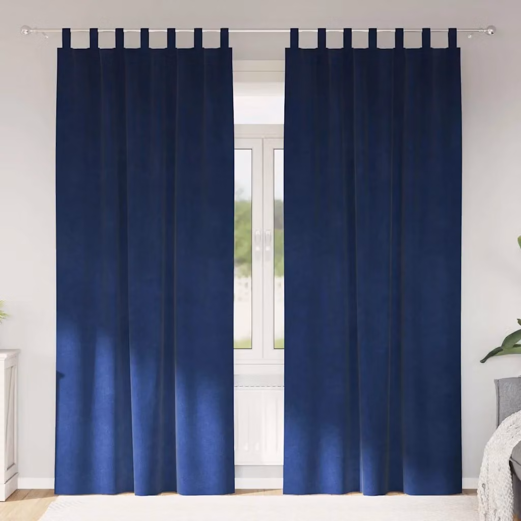 Set di 2 tende oscuranti vidaXL in velluto blu, L: 140 cm, H: 225 cm