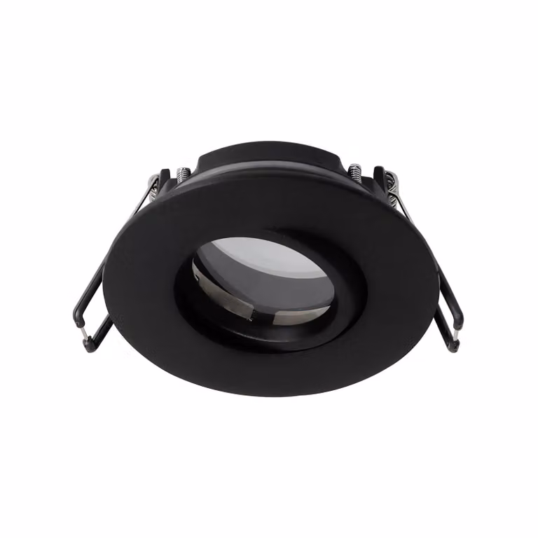 Plafoniere a incasso ermetiche POLI Black IP44 rotonde nere EDO777861 EDO Solutions