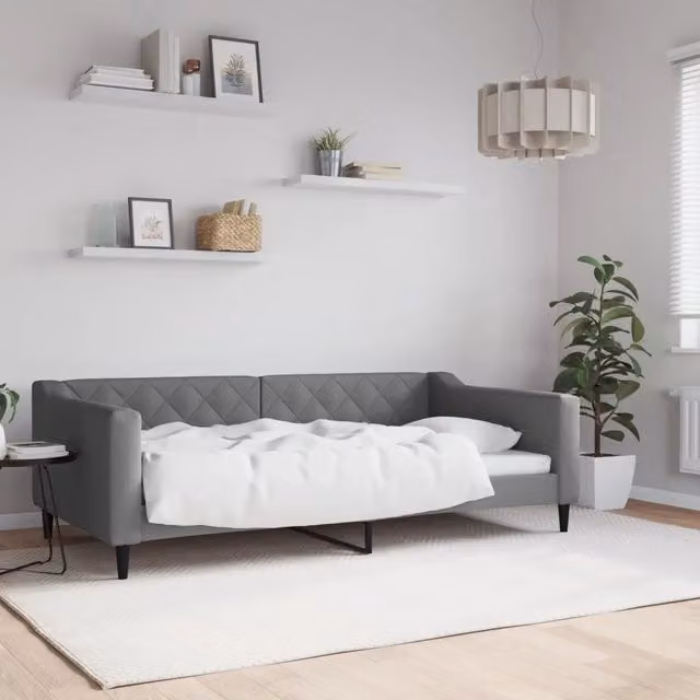 Letto da Giorno Moderno vidaXL Grigio con Struttura Imbottita