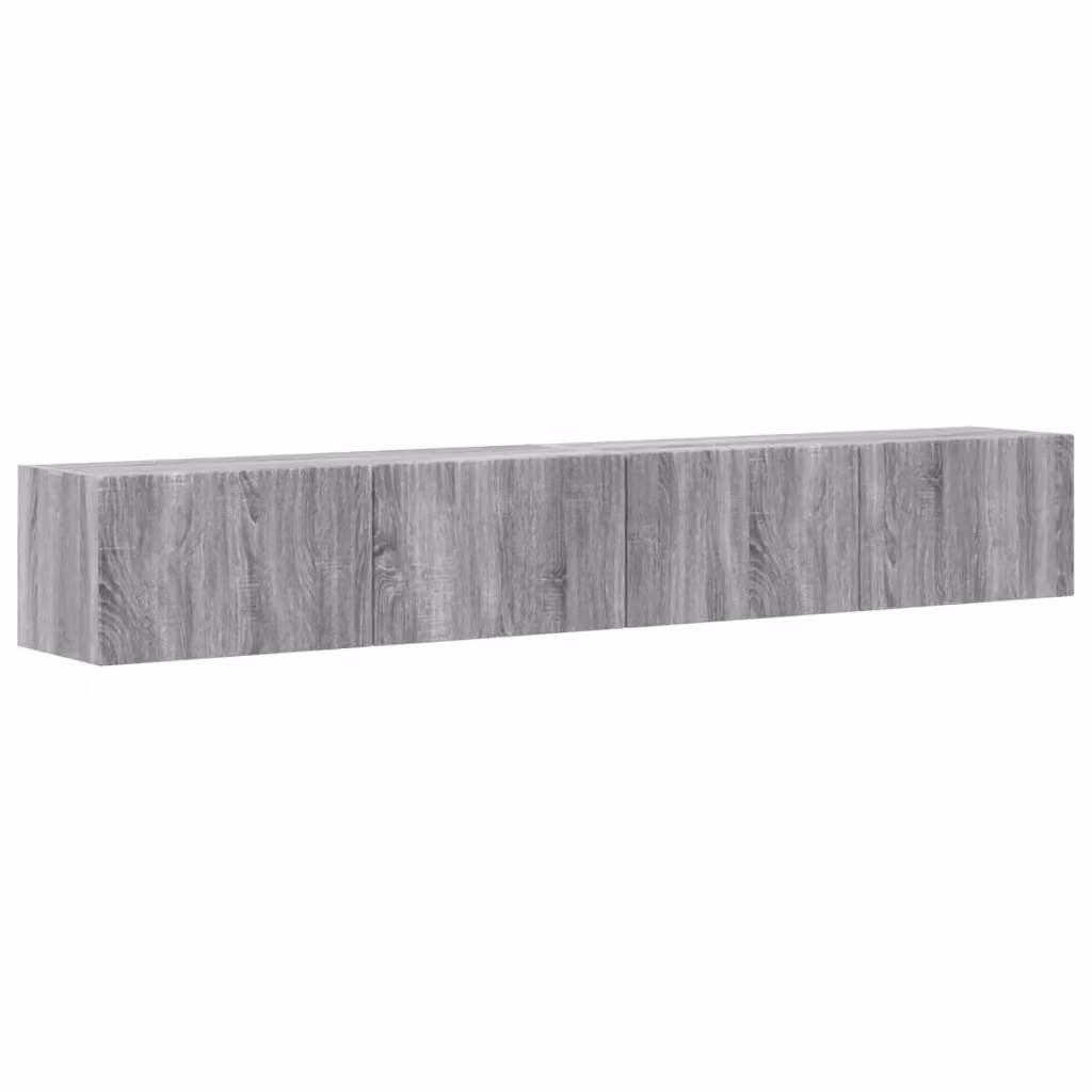 Set di 2 mobili TV da parete moderni vidaXL in legno MDF grigio – 2