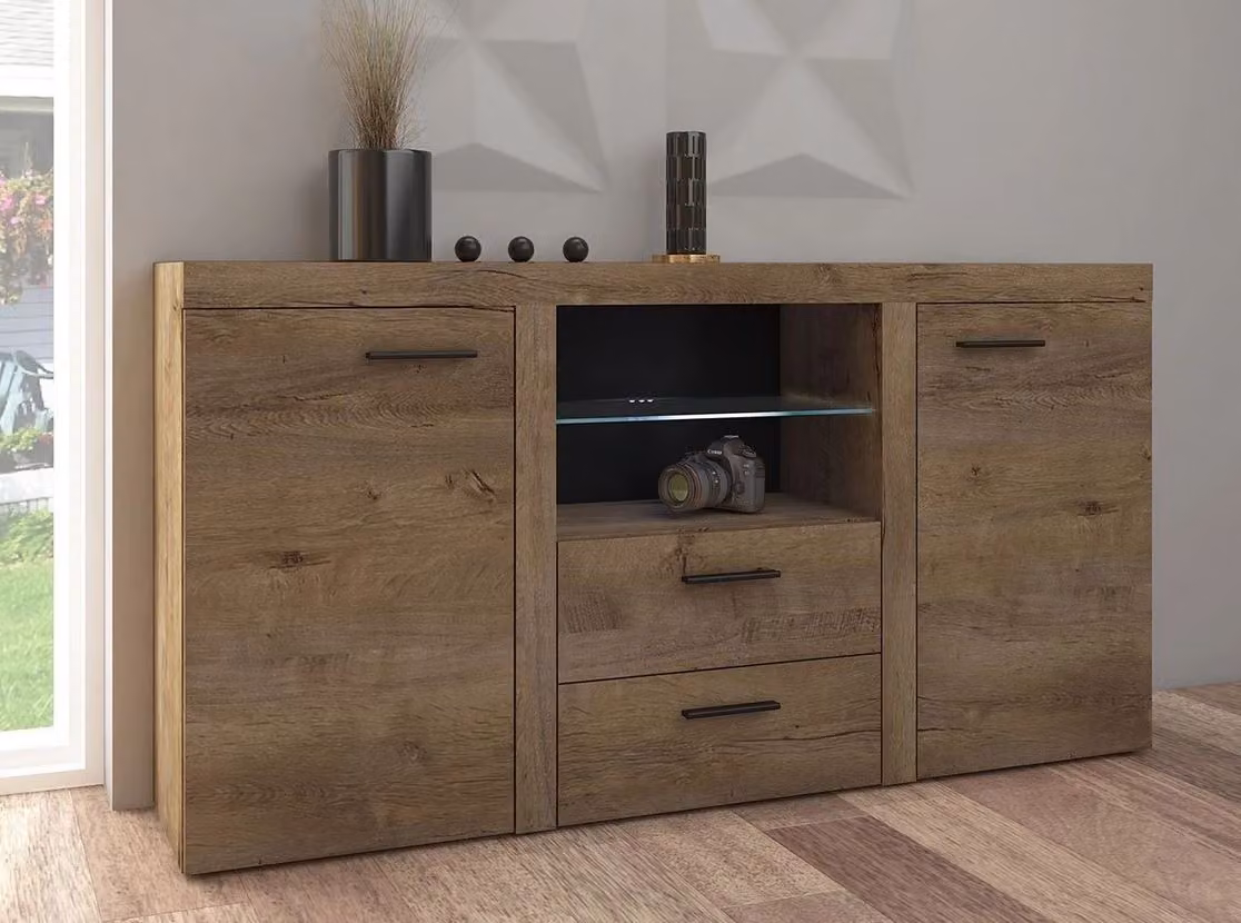 Cassettiera moderna combinata THISE - Rovere Lefkada