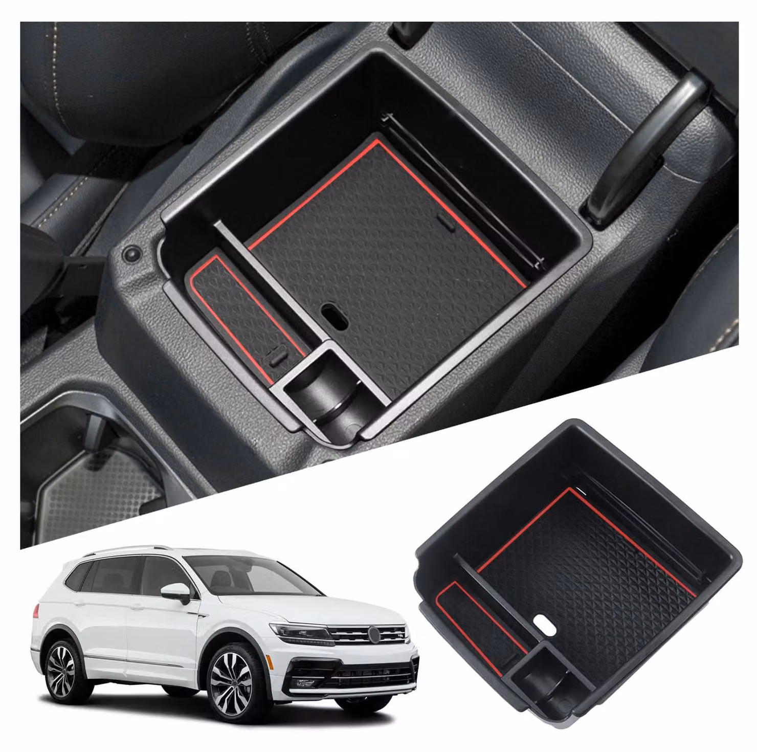 Contenitore portaoggetti per console centrale, compatibile con Volkswagen e Seat - Un accessorio auto eccellente