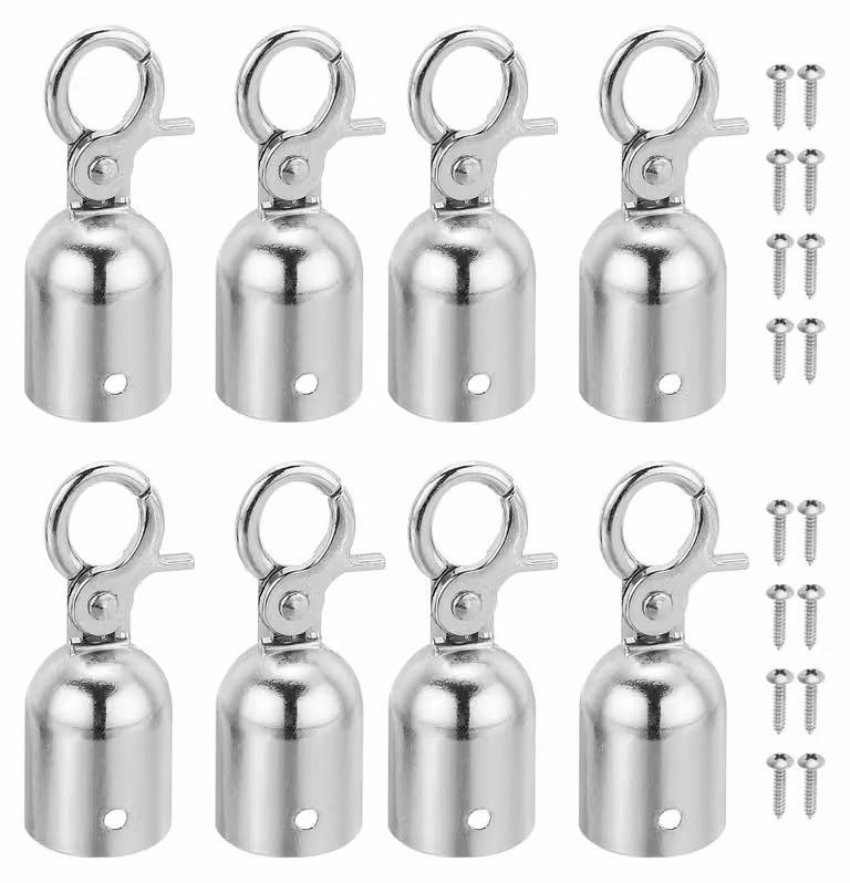 Tappi terminali per cavi, dimensioni 28x76 mm, alluminio, 8 pezzi, colore argento