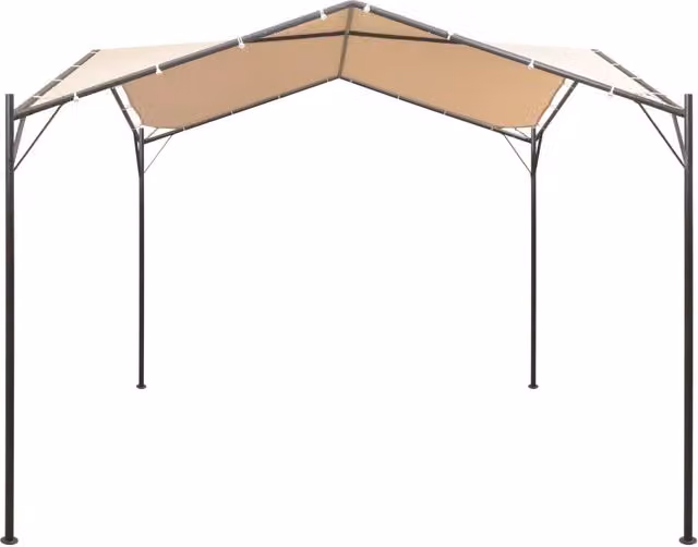 Gazebo Padiglione Tenda Tettoia 4x4 m in Acciaio Beige 43167