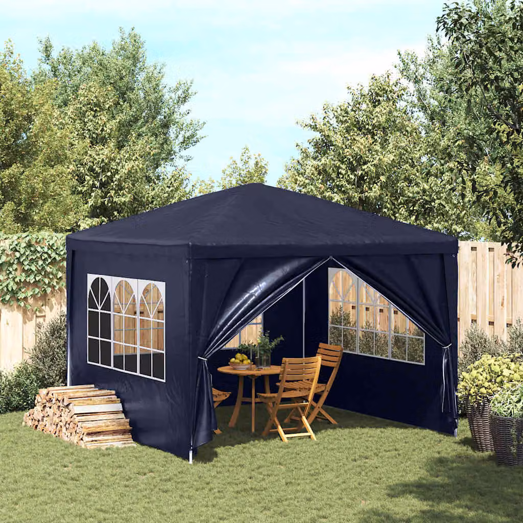 Tendone per feste vidaXL blu in acciaio 300 x 300 cm
