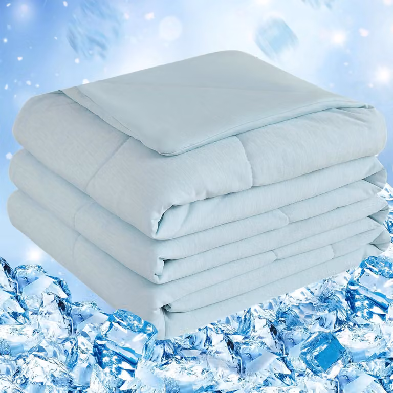 Coperta refrigerante, dimensioni 228x274 cm, colore blu ghiaccio, ideale per chi soffre di sudorazioni notturne