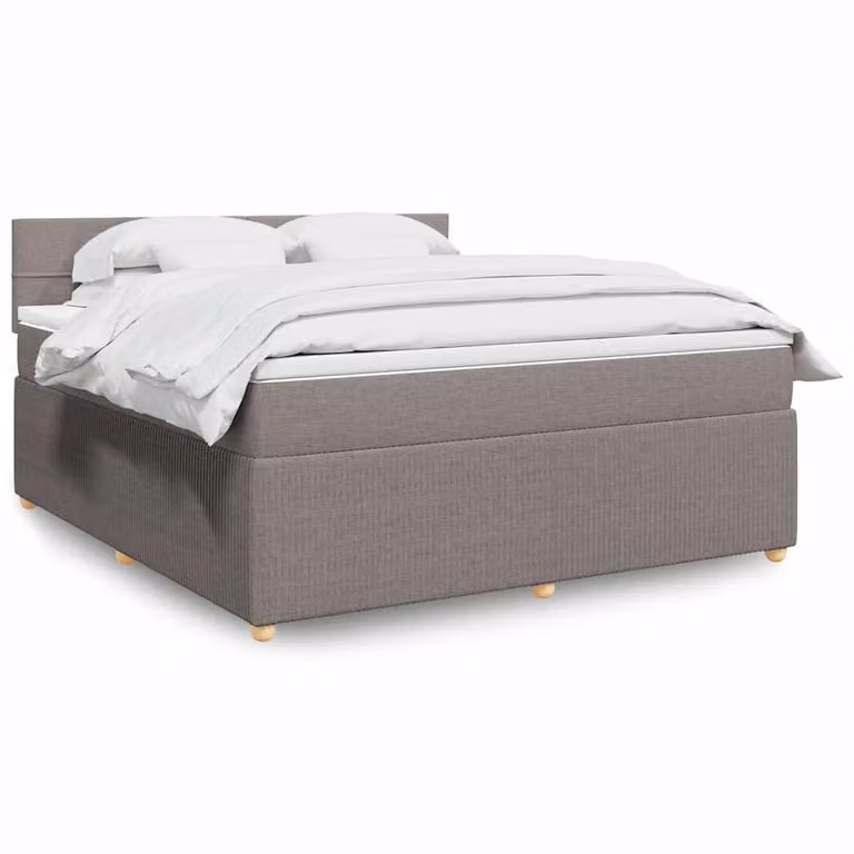 vidaXL Giroletto a Molle con Materasso Ibrido in Tessuto Tortora L: 180 cm, P: 200 cm
